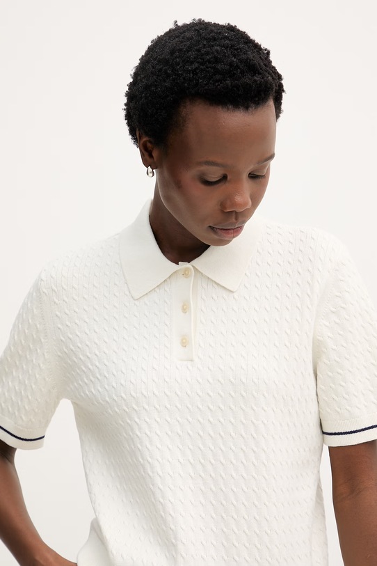 Calvin Klein Jeans úpletové polo tričko dámske béžová LV047F320G