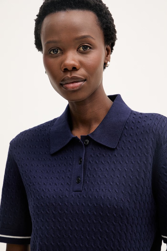 Calvin Klein Jeans polo swetrowe damskie granatowy LV047F320G