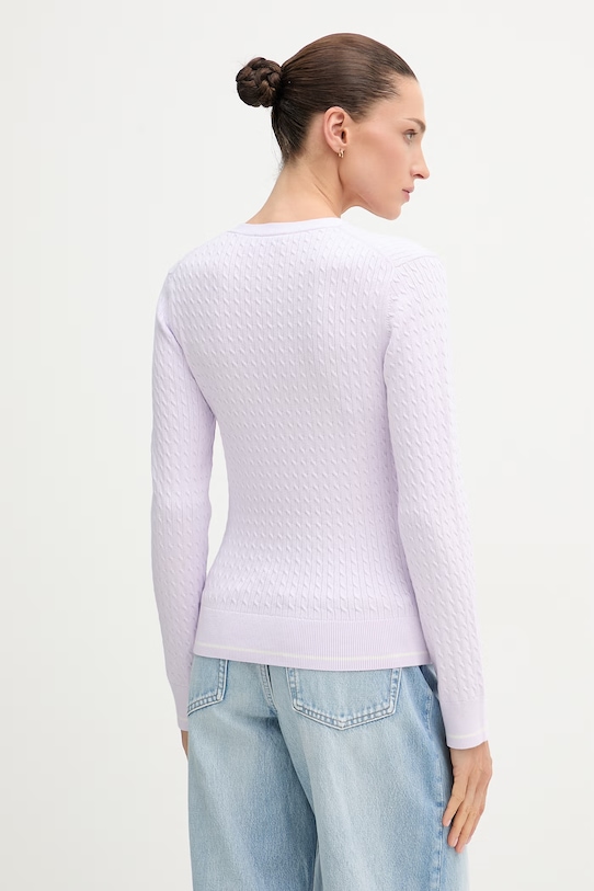 Odzież Calvin Klein Jeans kardigan damski z bawełną LV047F322G fioletowy