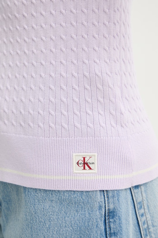 Calvin Klein Jeans kardigan damski z bawełną LV047F322G fioletowy