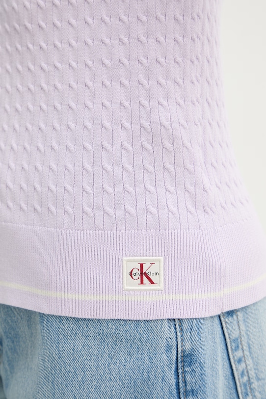 Calvin Klein Jeans kardigan damski z bawełną LV047F322G fioletowy