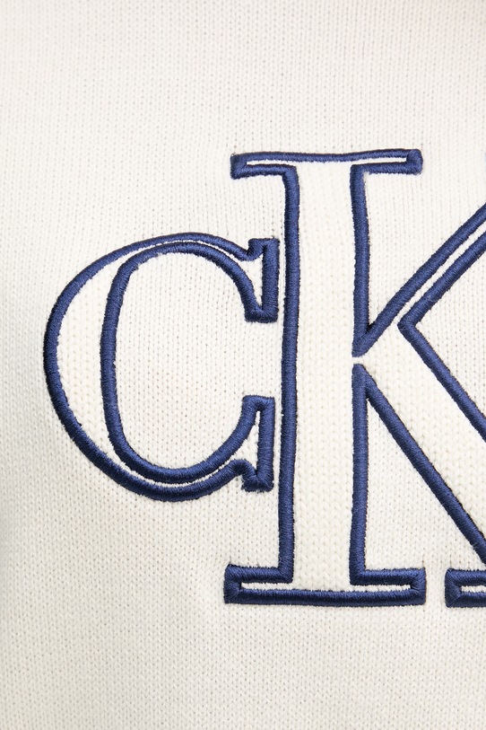 Calvin Klein Jeans Pletena majica ženska bombažna LV047F356G bež