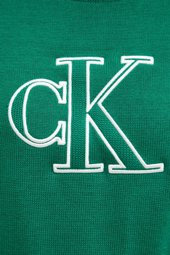 Calvin Klein Jeans pletena majica ženska bombažna LV047F356G zelena
