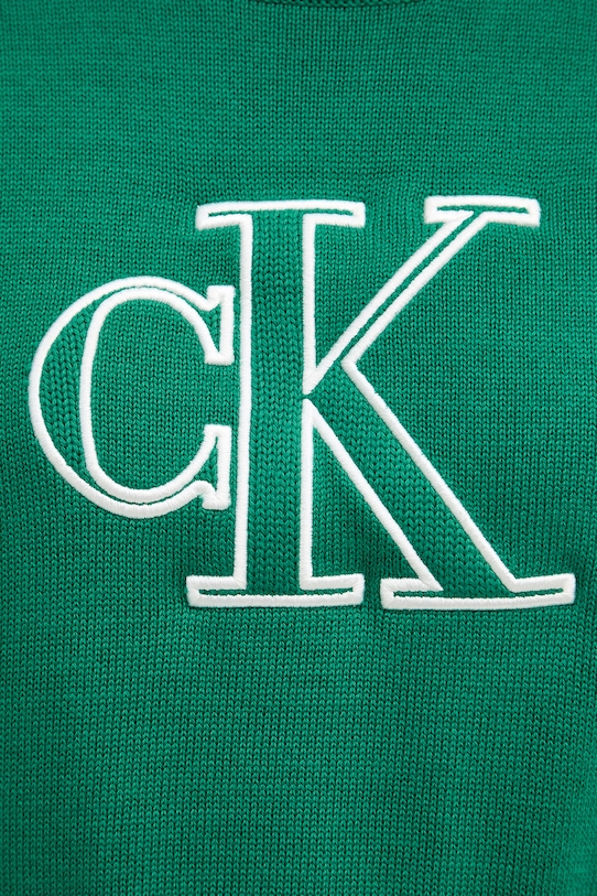 Calvin Klein Jeans тениска тип пуловер дамска от памук LV047F356G зелен