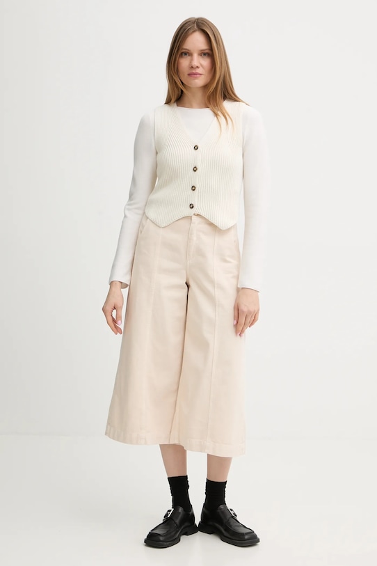 Βαμβακερό γιλέκο Marc O'Polo 5000008101 μπεζ SS26