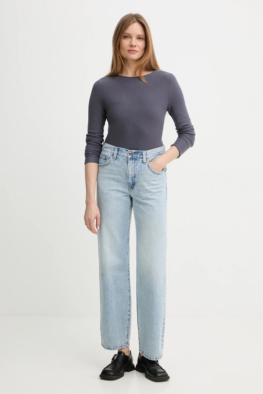 Marc O'Polo sweter bawełniany 5000013039 szary SS26