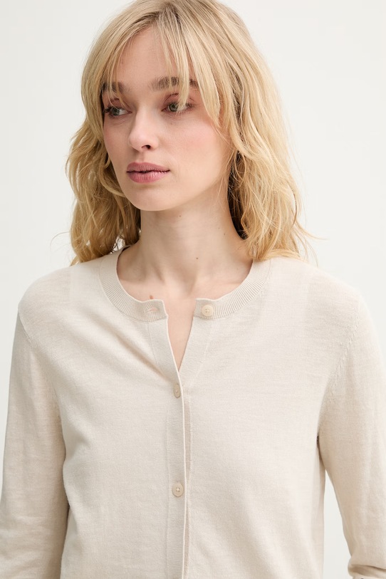 Marc O'Polo kardigán dámsky s ľanom béžová 5000013063