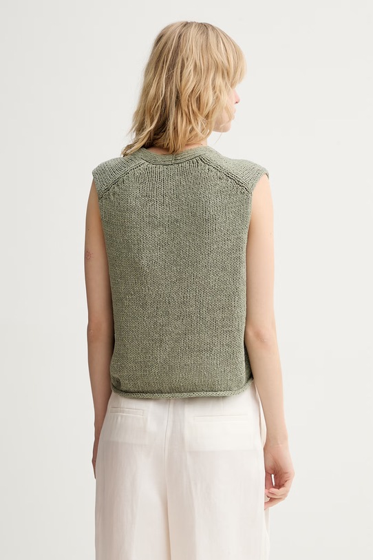 Odzież Marc O'Polo kamizelka damska z bawełną 5000013104 zielony