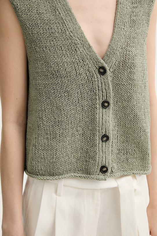 Marc O'Polo kamizelka damska z bawełną 5000013104 zielony