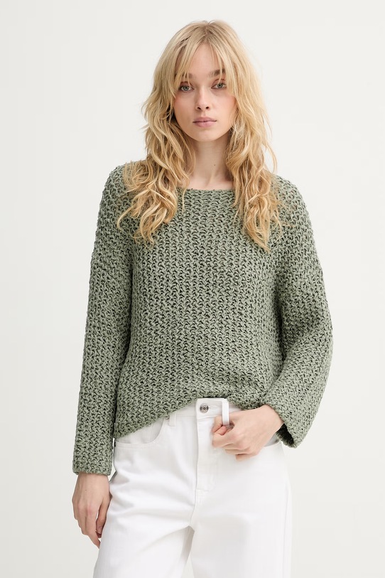 Marc O'Polo sweter damski z bawełną zielony 5000013212