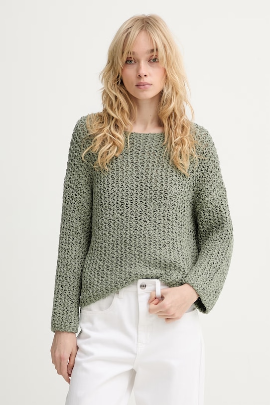 Marc O'Polo sweter damski z bawełną zielony 5000013212