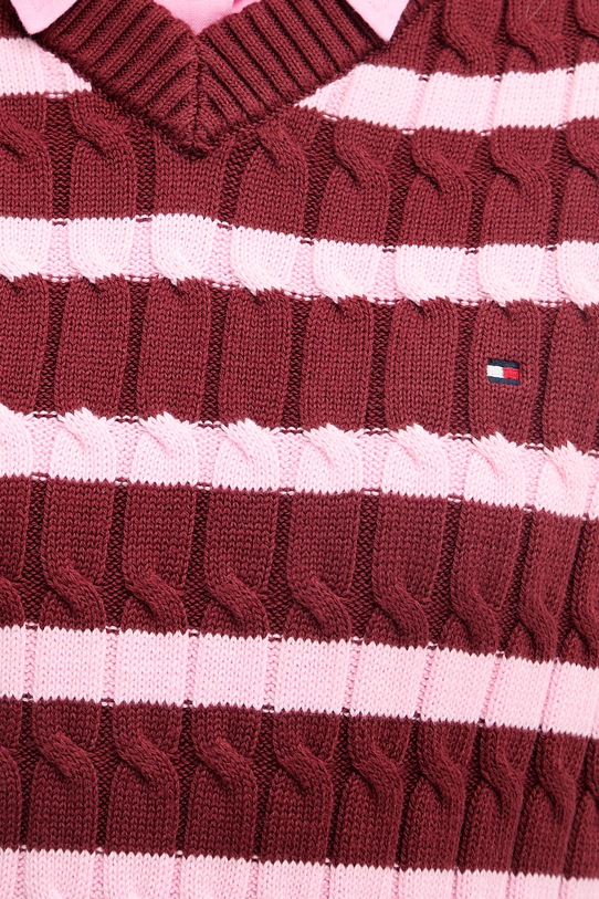 Tommy Hilfiger vesta dámska bavlnená WW0WW48466 burgundské