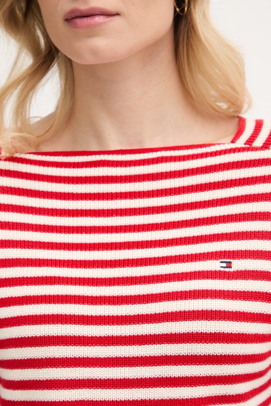 Tommy Hilfiger sweter damski bawełniany WW0WW48470 czerwony
