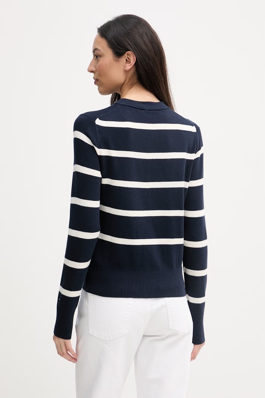 Oblačila Tommy Hilfiger kardigan ženski bombažen WW0WW49617 mornarsko modra