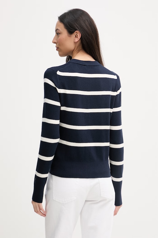 Oblačila Tommy Hilfiger kardigan ženski bombažen WW0WW49617 mornarsko modra