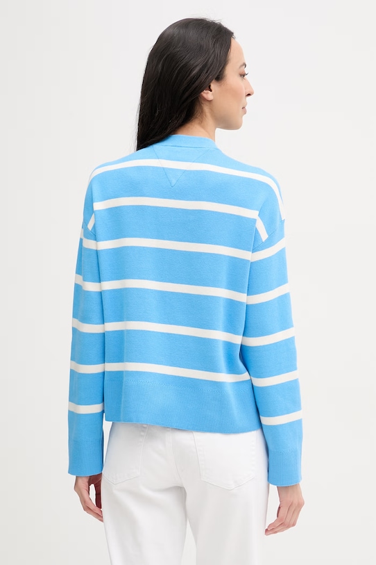 Odzież Tommy Hilfiger sweter damski bawełniany WW0WW49768 niebieski