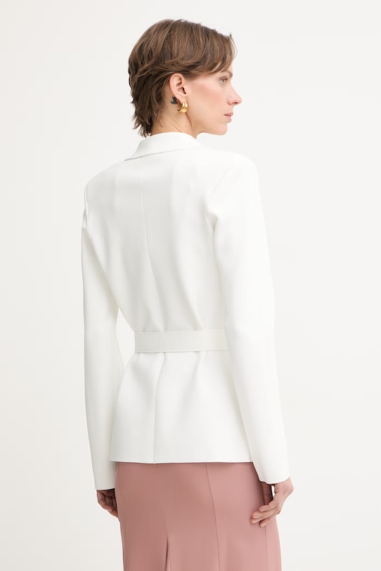 Ρούχα Elisabetta Franchi σακάκι γυναικείο με βισκόζη MK10B62E2 μπεζ