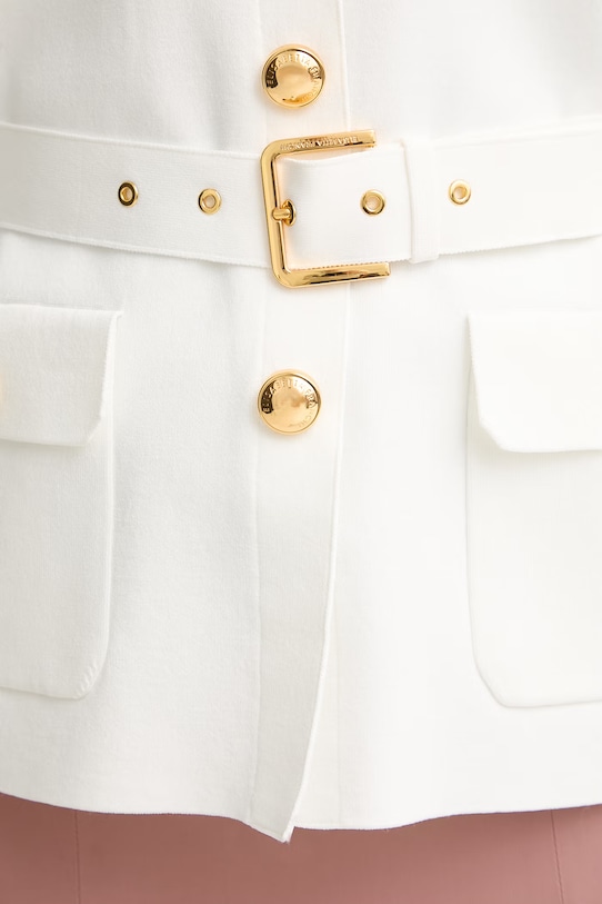 Elisabetta Franchi σακάκι γυναικείο με βισκόζη MK10B62E2 μπεζ