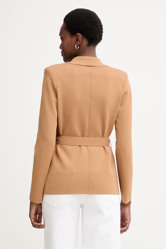 Ρούχα Elisabetta Franchi σακάκι γυναικείο με βισκόζη MK10B62E2 μπεζ