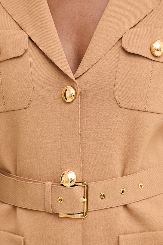 Elisabetta Franchi σακάκι γυναικείο με βισκόζη MK10B62E2 μπεζ