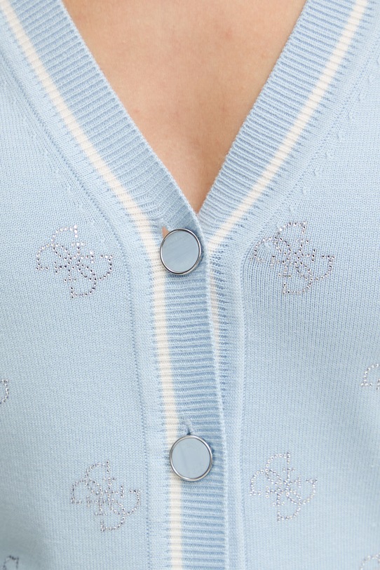 Guess Πουλόβερ:ζακέτα Γυναικεία με βισκόζη W6GR18.Z0605 μπλε