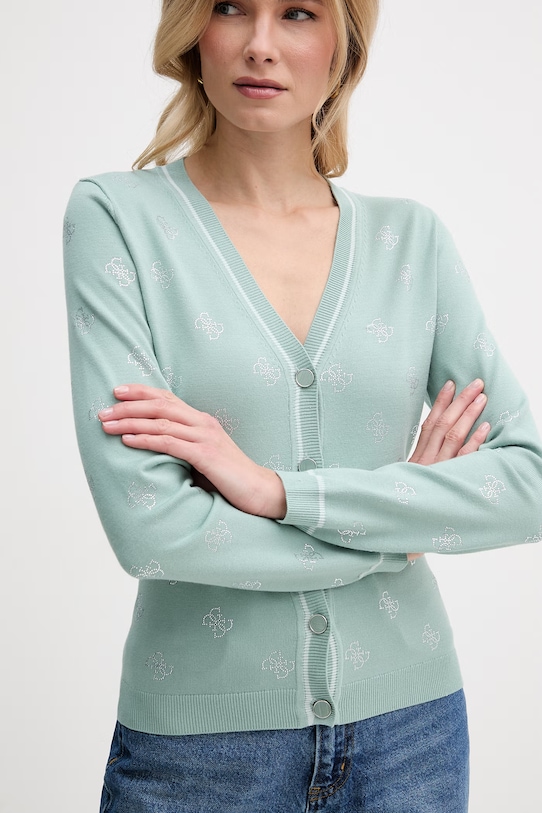 Guess kardigan damski z wiskozy zielony W6GR18.Z0605