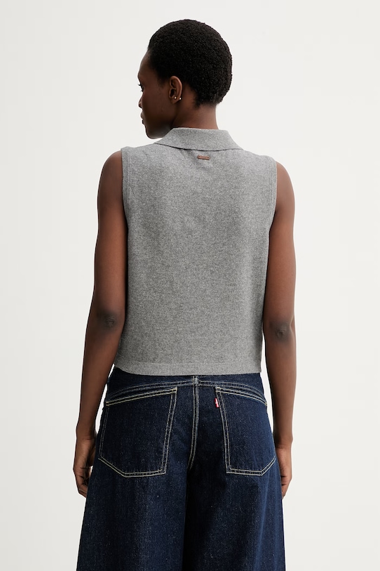 Îmbrăcăminte Levi's vestă SUPER SOFT MINI RUFFLE VEST 005A7 gri