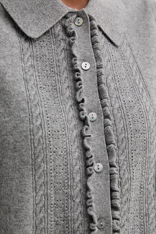 Levi's vestă SUPER SOFT MINI RUFFLE VEST 005A7 gri