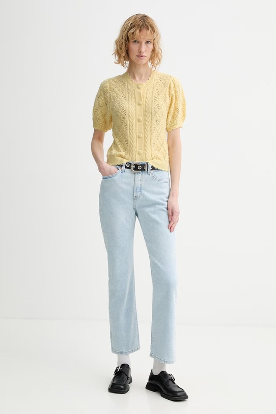 Levi's kardigan z domieszką wełny PAULINE POINTELLE SS 005A8 żółty SS26