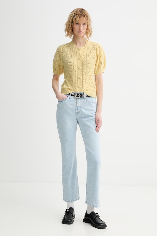 Levi's kardigan z domieszką wełny PAULINE POINTELLE SS 005A8 żółty SS26
