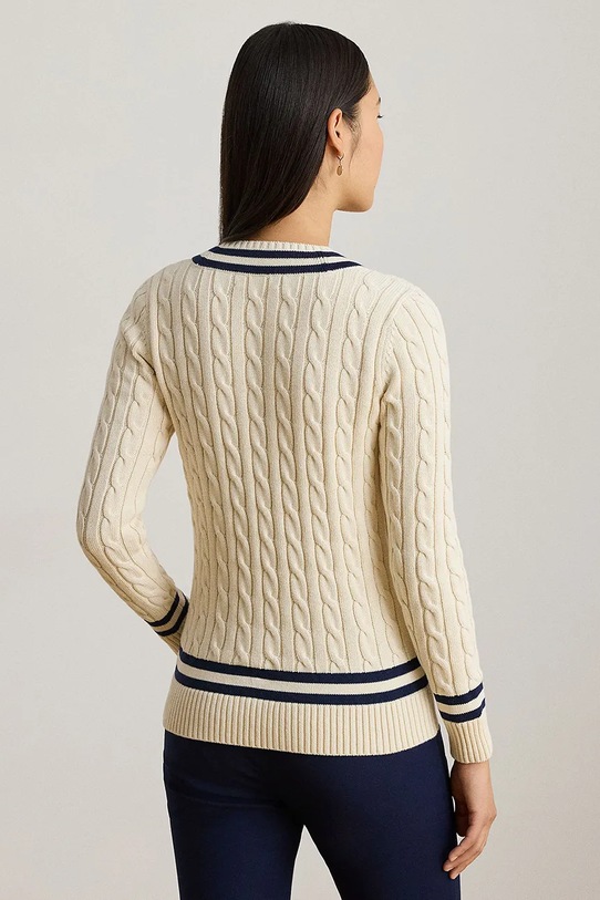 Lauren Ralph Lauren sweter damski bawełniany 200B22020 beżowy SS26