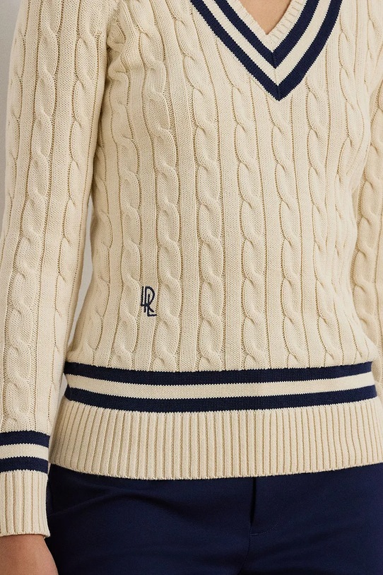 Lauren Ralph Lauren sweter damski bawełniany beżowy 200B22020