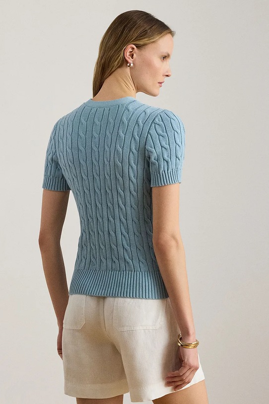 Lauren Ralph Lauren pulover z zadrgo ženski bombažen 200P08808 modra SS26