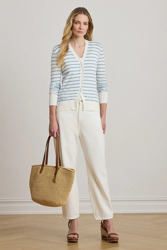 Odzież Lauren Ralph Lauren kardigan damski bawełniany 200P08810 biały