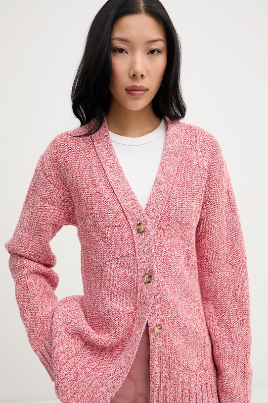 Marimekko kardigán dámsky vlnený ružová 095224