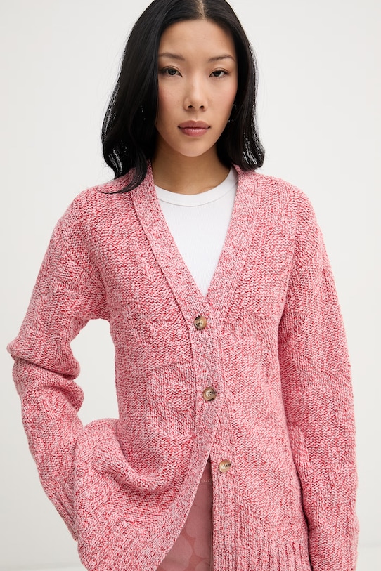 Marimekko kardigán dámsky vlnený ružová 095224