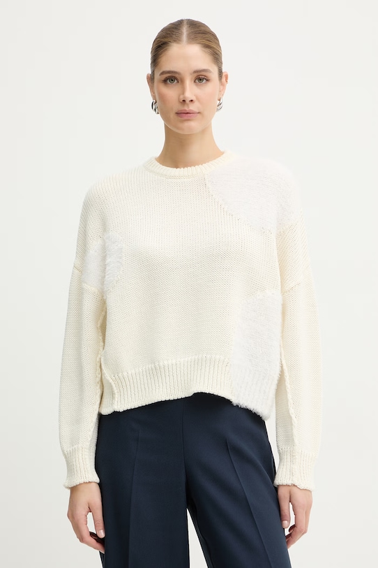 Светр із додаванням вовни MAX&Co. MCOZUPPA аплікація бежевий 2616361011200