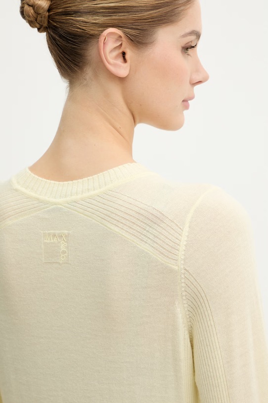 MAX&Co. sweter wełniany MCOBERLINA 2616361071200 żółty
