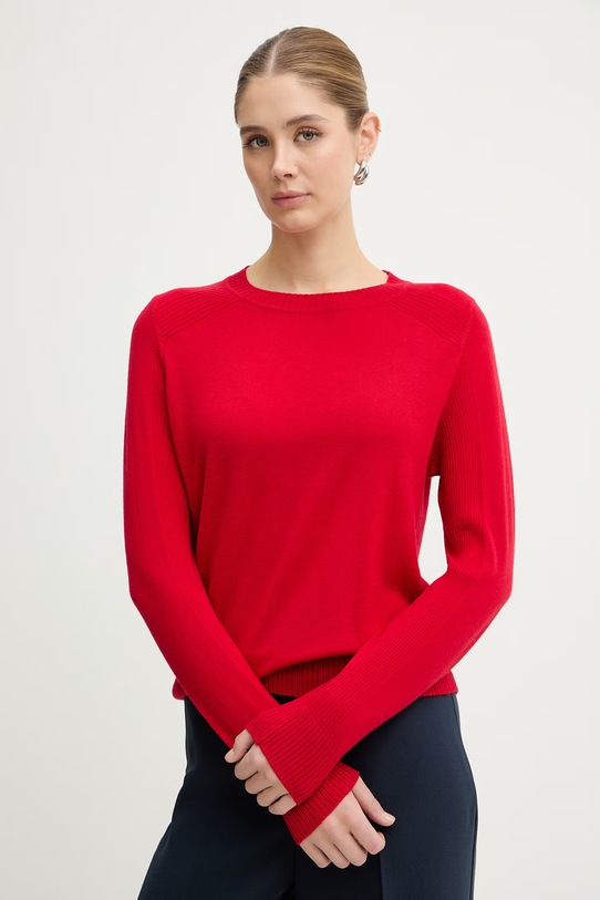 MAX&Co. sweter wełniany MCOBERLINA okrągły czerwony 2616361071200