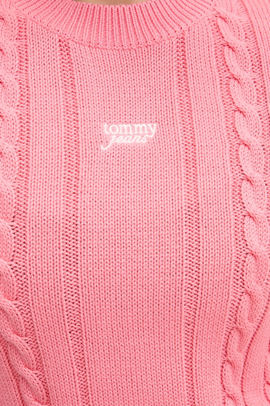 Tommy Jeans sweter damski bawełniany DW0DW22301 różowy