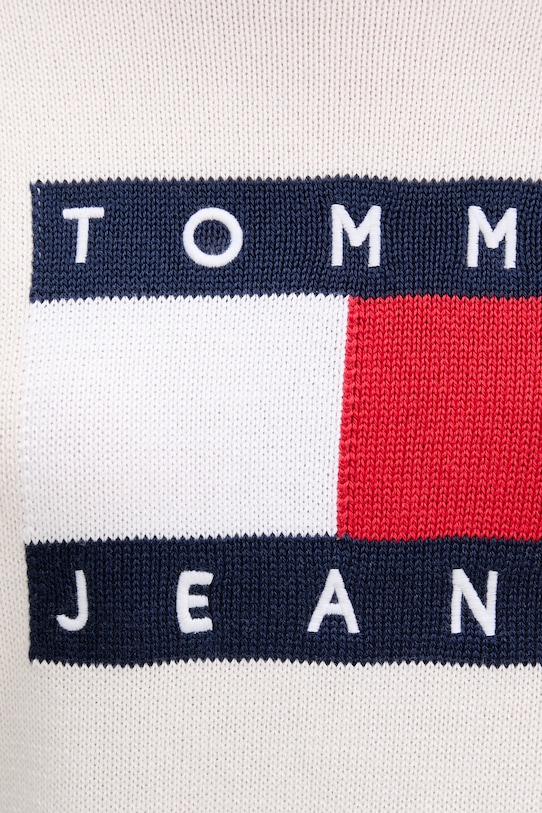 Tommy Jeans sweter damski bawełniany DW0DW22316 beżowy