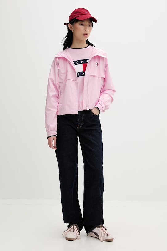 Tommy Jeans sweter damski bawełniany DW0DW22316 różowy SS26