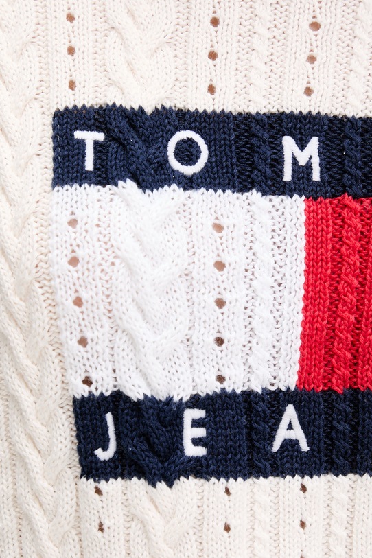 Tommy Jeans sweter damski bawełniany DW0DW22317 beżowy