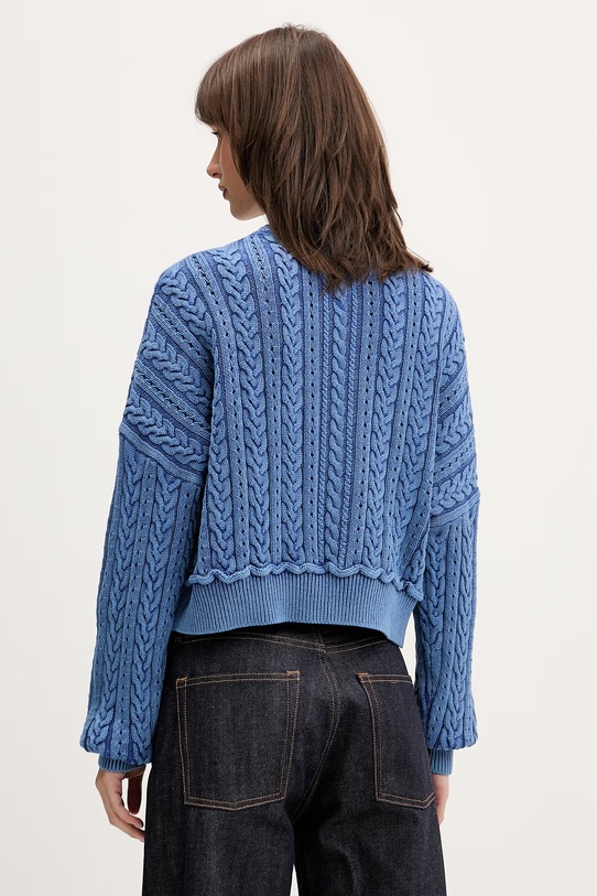 Odzież Tommy Jeans sweter damski bawełniany DW0DW22317 niebieski