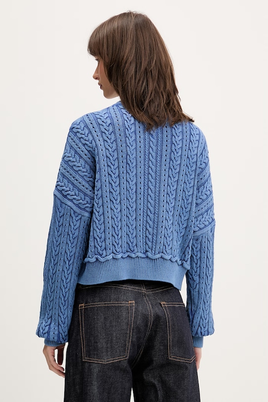 Odzież Tommy Jeans sweter damski bawełniany DW0DW22317 niebieski