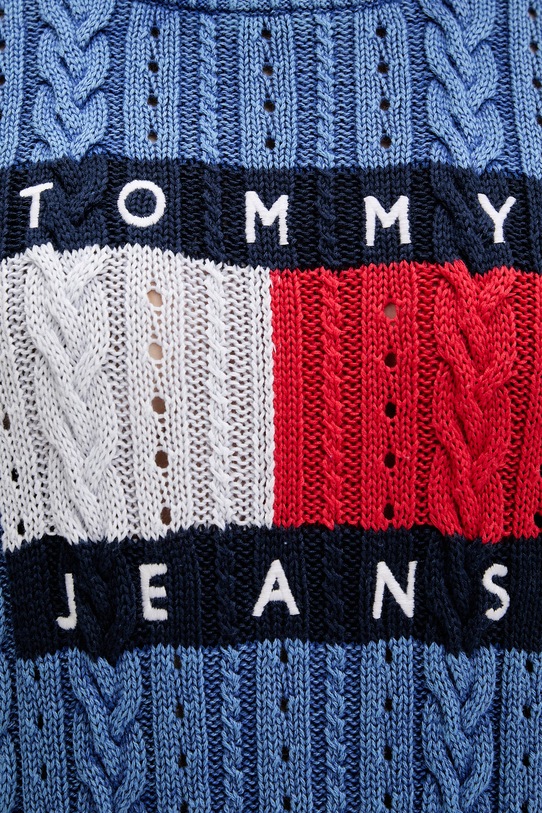 Tommy Jeans sweter damski bawełniany DW0DW22317 niebieski