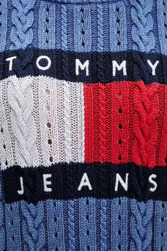 Tommy Jeans sweter damski bawełniany DW0DW22317 niebieski