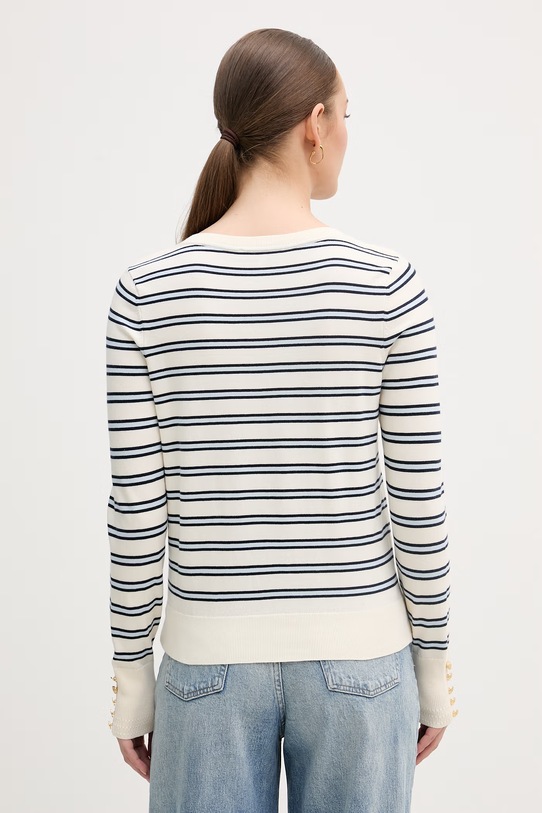 Дрехи Tommy Hilfiger пуловер дамски с памук WW0WW40099. бежов