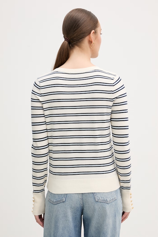 Дрехи Tommy Hilfiger пуловер дамски с памук WW0WW40099. бежов