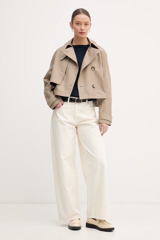 Tommy Hilfiger пуловер дамски с памук WW0WW40099. тъмносин SS26